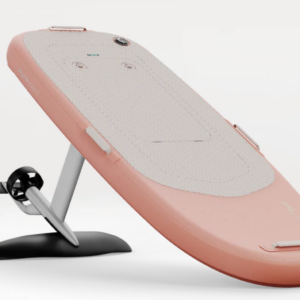 A compact and portable electric hydrofoil surfboard called the Fliteboard AIR. With its inflatable design, it is lightweight and easy to transport. The board features a hydrofoil attached underneath, allowing riders to glide above the water effortlessly. The Fliteboard AIR offers a thrilling and convenient water sport experience, perfect for adventure-seekers on the go.