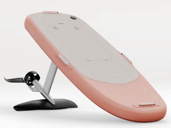 A compact and portable electric hydrofoil surfboard called the Fliteboard AIR. With its inflatable design, it is lightweight and easy to transport. The board features a hydrofoil attached underneath, allowing riders to glide above the water effortlessly. The Fliteboard AIR offers a thrilling and convenient water sport experience, perfect for adventure-seekers on the go.